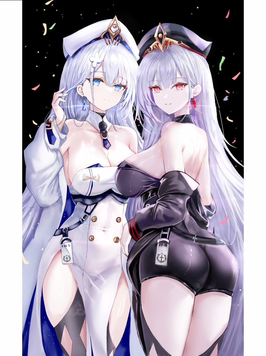 1girl, absurdres, age_fx, argyle_clothes, argyle_legwear, ass, azur_lane, black_dress