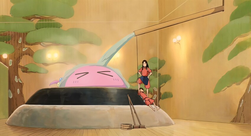 >_<, 2girls, animal, animalization, bathing, bocchi_the_rock!, cube_hair_ornament, gotoh_hitori