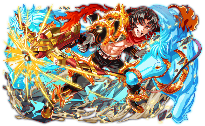 1boy, abs, animal_ears, aqua_hair, aqua_horse, armor, artist_request, belt, belt_buckle, black_footwear, black_hair, black_jacket, black_pants, black_sleeves, boots, buckle, colored_sclera, crash_fever, finger_on_trigger, firing, full_body, game_cg, ghost, grey_sleeves, hair_intakes, horse, horse_ears, jacket, knee_boots, lee_sunggye, legs_apart, long_sleeves, male_focus, no_shoes, official_art, open_mouth, orange_eyes, outline, pants, parted_lips, red_eyes, red_outline, red_scarf, rock, saturated, scarf, shoulder_armor, smoke, solo_focus, standing, tachi-e, teeth, torn_clothes, torn_scarf, transparent_background, triple_horizontal_stripe, v-shaped_eyebrows, weapon_request, white_belt, yellow_sclera