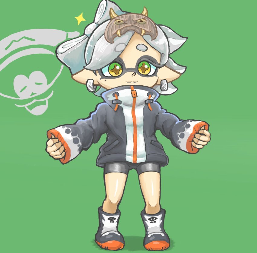 :3, alternate_costume, big_man_(splatoon), big_man_(splatoon)_(cosplay), cosplay, highres, inkling, marie_(splatoon)
