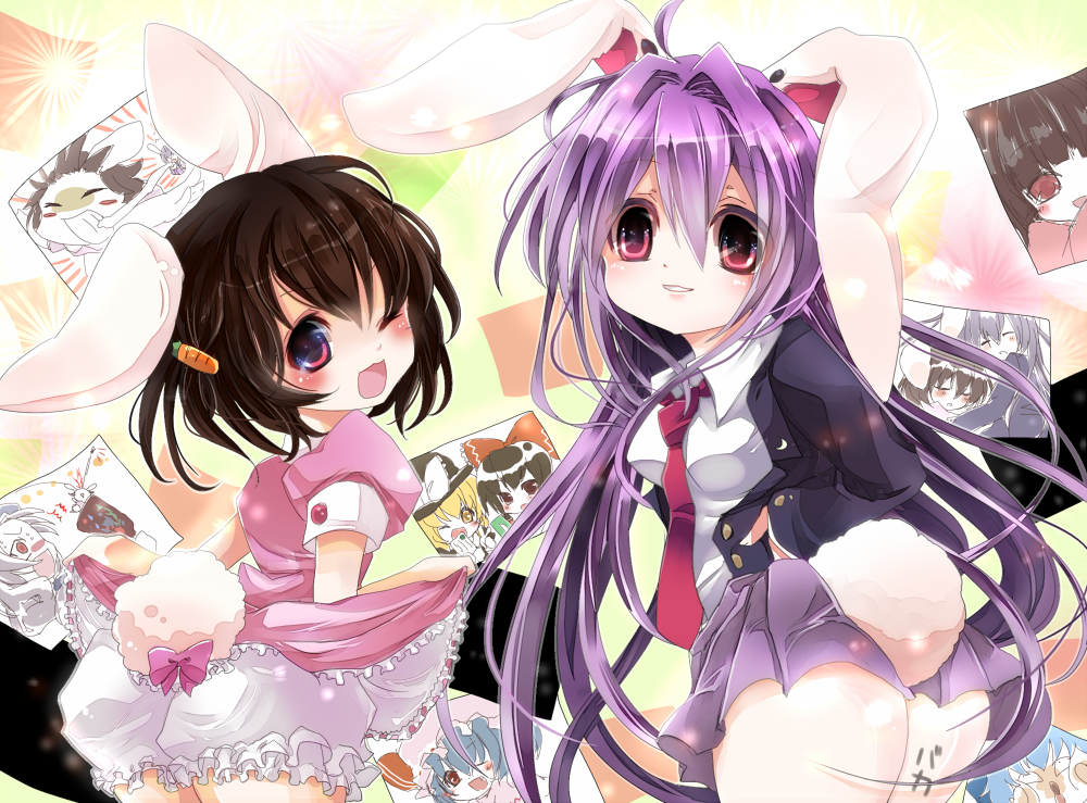 6+girls, animal_ears, ass, bad_id, bad_pixiv_id, bloomers, rabbit_ears, rabbit_tail