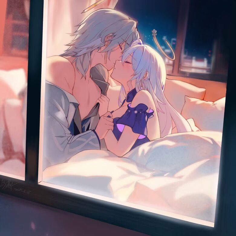 1boy, 1girl, blanket, blush, brother_and_sister, closed_eyes, dress, grey_hair