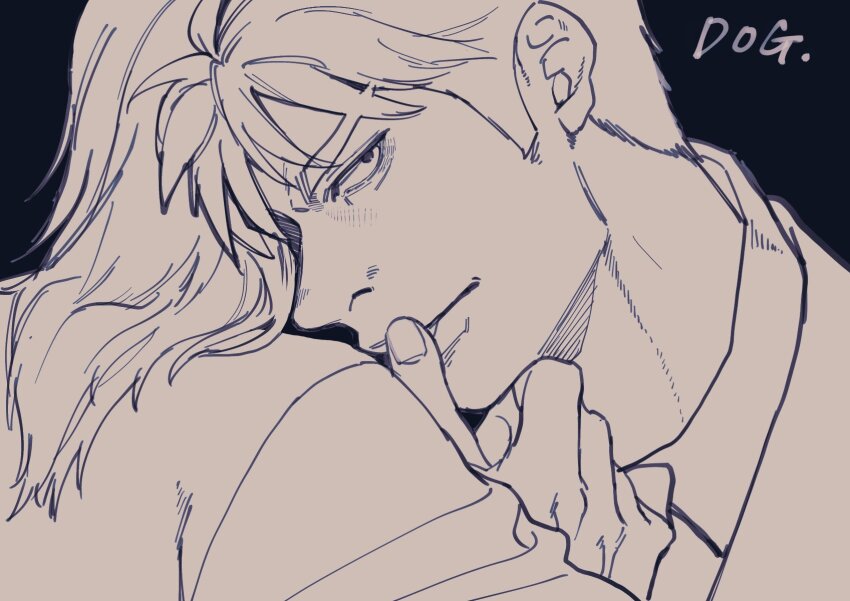 2boys, closed_mouth, commentary_request, fingernails, greyscale, head_on_another's_shoulder, henako, highres