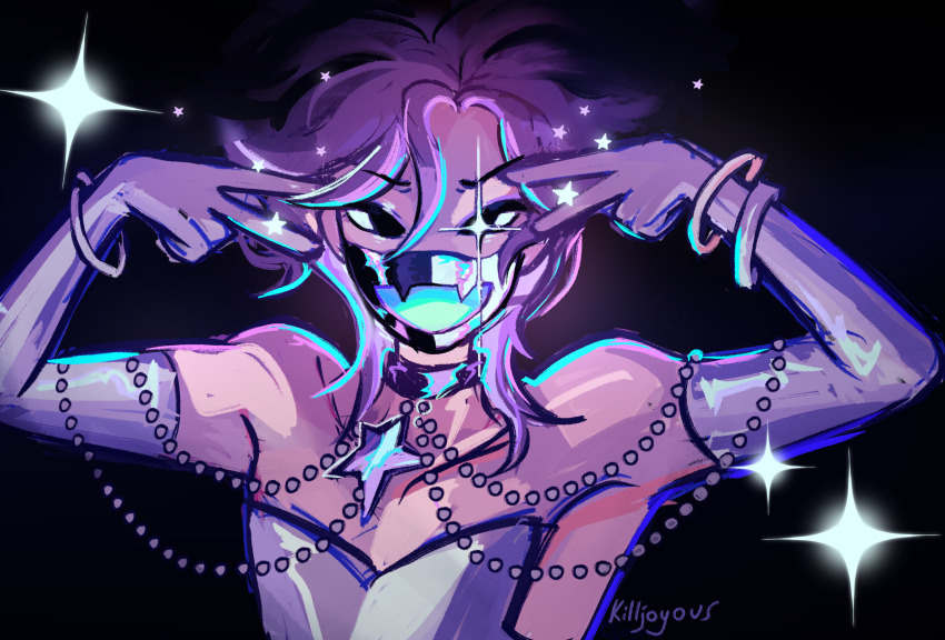 1other, absurdres, alternate_costume, androgynous, black_background, black_eyes, bracelet, choker