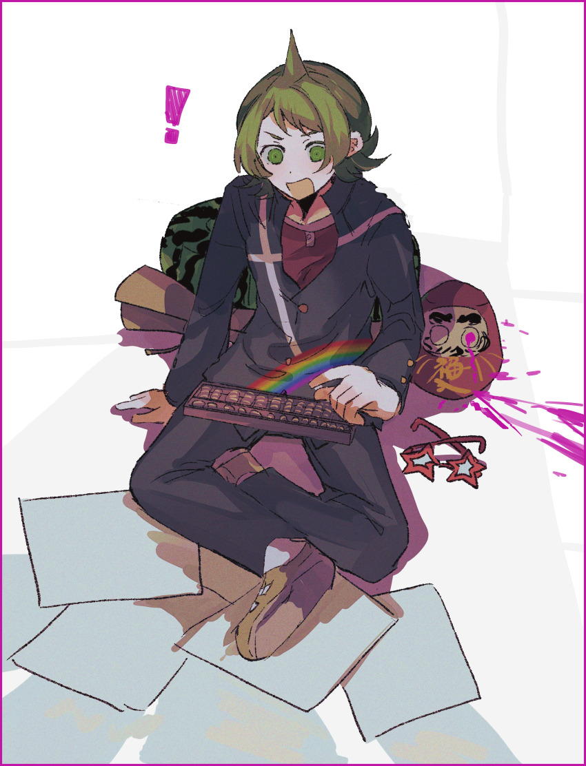 !, 1boy, absurdres, ahoge, black_jacket, black_pants, blood, blood_stain