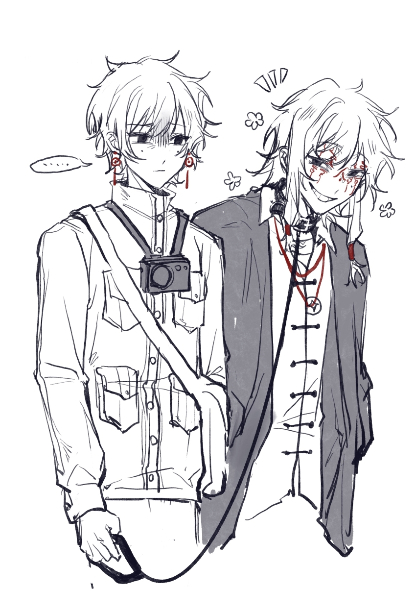 ..., 2boys, absurdres, bag, chinese_clothes, chinese_commentary, closed_mouth, collar