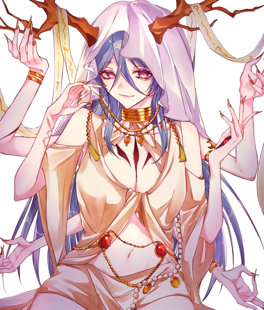 1girl, bare_shoulders, bracelet, breasts, cleavage, commentary_request, cosplay, cowboy_shot