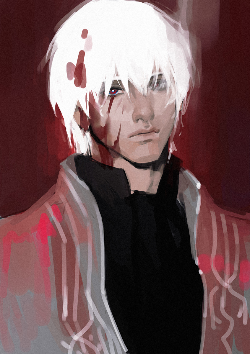 1boy, alternate_costume, alternate_form, bishounen, blood, blood_in_hair, blood_on_face, closed_mouth