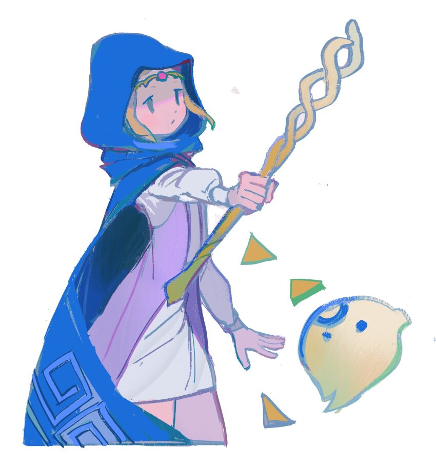 1girl, bare_legs, bigskycastle, blonde_hair, dress, fairy, highres, hood