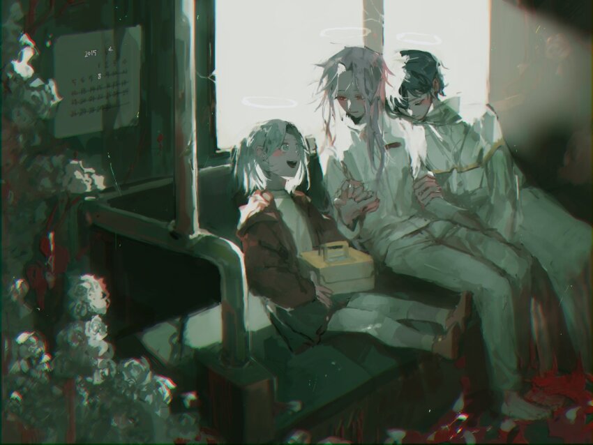 1girl, barefoot, black_hair, black_skirt, blood, blood_on_ground, brown_shoes, calendar_(object)