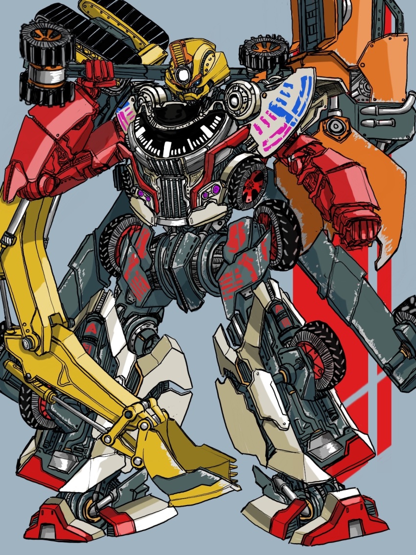 1boy, 2024, 20s, adk-em, alternate_costume, bakuage_gattai_boonboomger_robo, bakuage_gattai_boonboomger_robo_builder, bakuage_sentai_boonboomger, bandai, bandai_namco, boonboom_dozer, boonboom_shovel, boonboom_trailer, bundorio_bunderas, car, combination, dozer_(vehicle), fusion, gattai, giant_robot, highres, mecha, motor_vehicle, robot, shovel, super_sentai, toei_company, tokusatsu, trailer, truck, tv_asahi, twitter, unused_tire, wheel, yamanaka_man