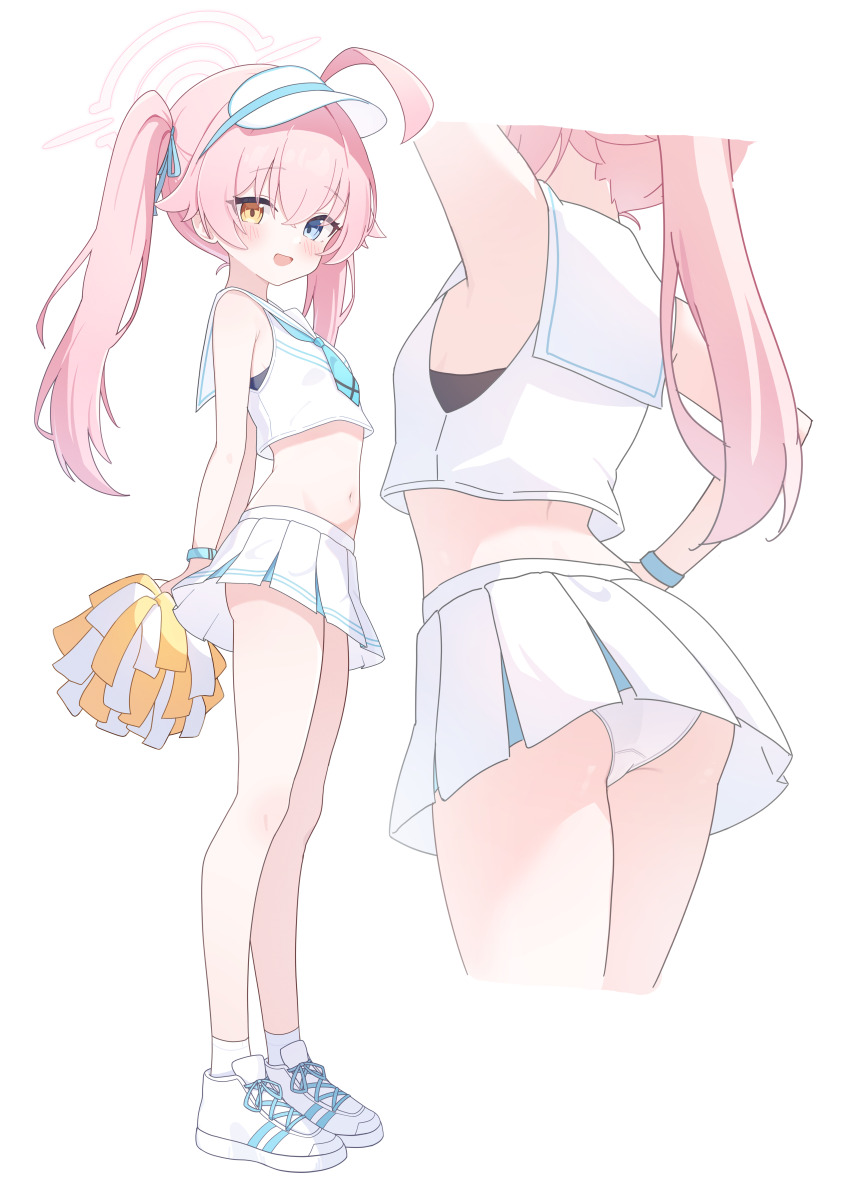 1girl, absurdres, ahoge, arm_up, ass, blue_archive, blue_eyes, blush