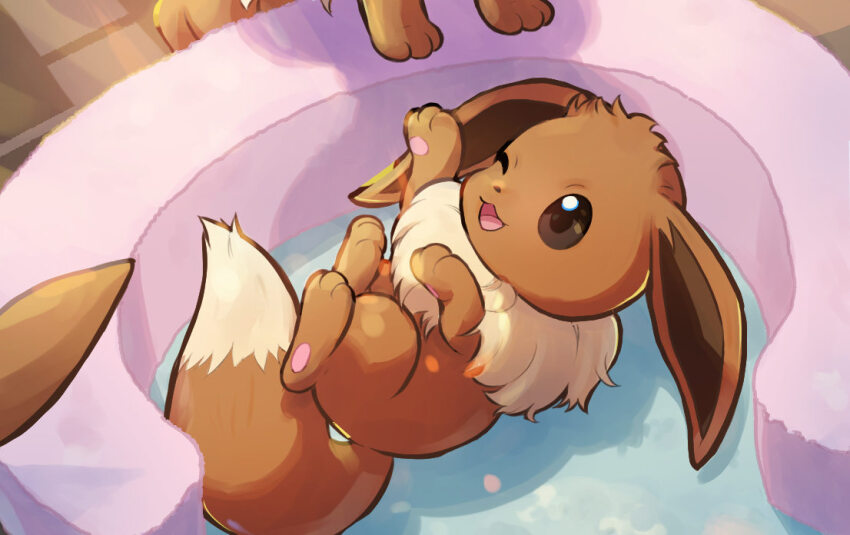 ;d, animal_focus, brown_eyes, commentary_request, eevee, gen_1_pokemon, happy, kanon_(ta_sakurairo)