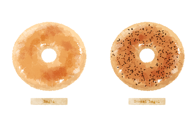 bagel, bread, food, food_focus, food_name, no_humans, original, sakurako_shinya