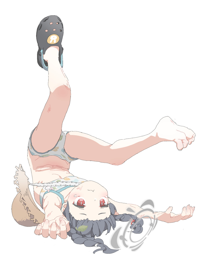 1girl, :t, absurdres, barefoot, bikini, black_hair, black_shoes, blue_archive