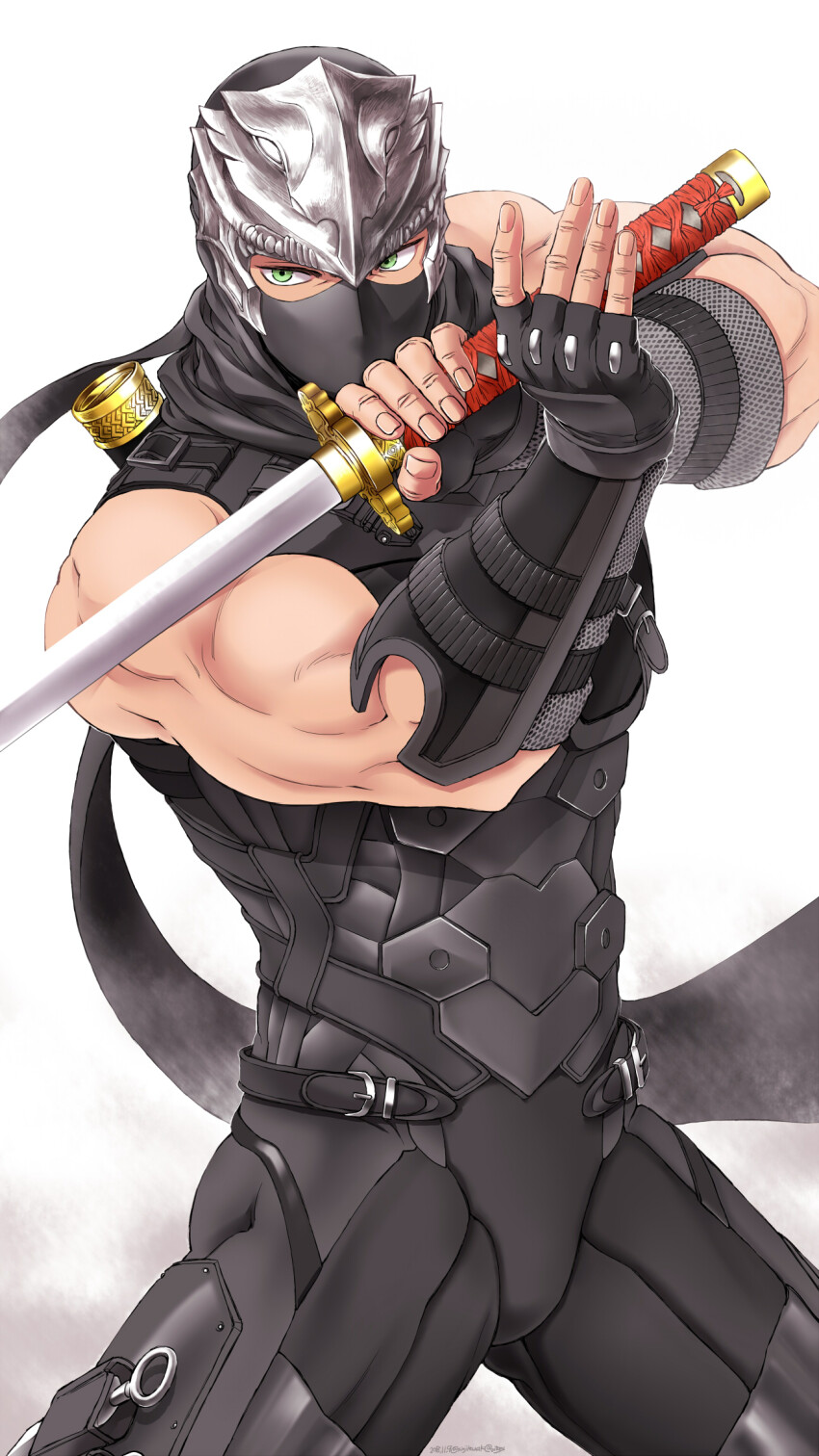 1boy, dead_or_alive, highres, katana, ninja, ninja_gaiden, ryu_hayabusa, shinji_(metal-chan)