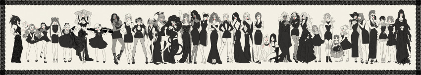 1other, 6+girls, absurdres, amaterasu_(ookami), anita_(darkstalkers), ares_no_tsubasa, avengers_(series), b.b._hood