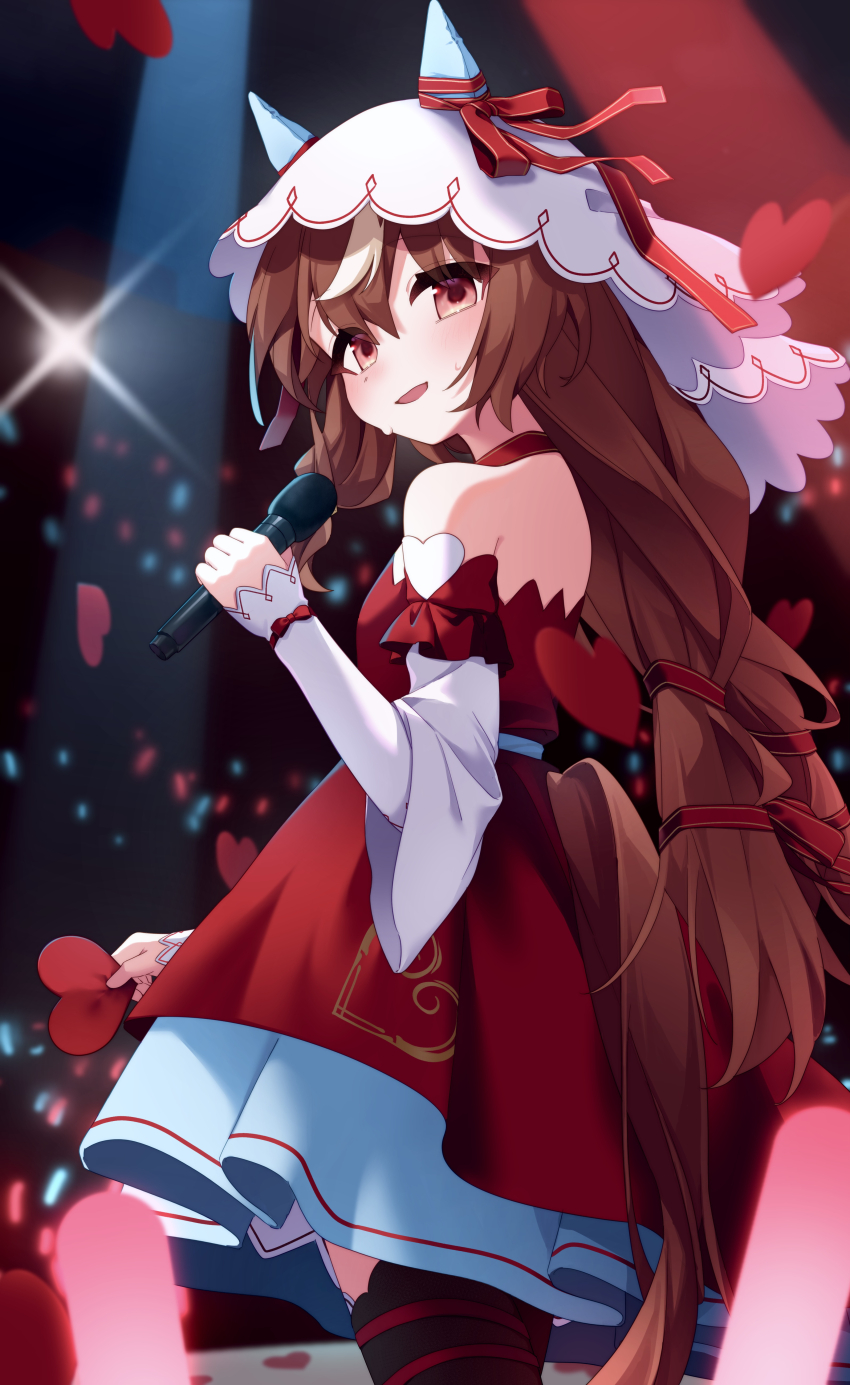 039nagyo, 1girl, absurdres, animal_ears, blurry_edges, breasts, brown_hair, commentary_request