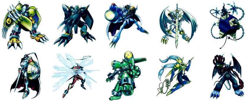 absurdres, apocalymon, armor, blackwargreymon, claws, digimon, dukemon, dukemon_crimson_mode