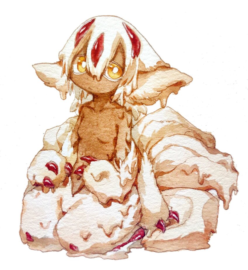 1girl, animal_ear_fluff, animal_ears, breasts, claws, closed_mouth, collarbone, dark-skinned_female