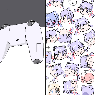 >_<, 1boy, 6+girls, :>, ^_^, ^q^, animal_ear_hairband, animal_ears