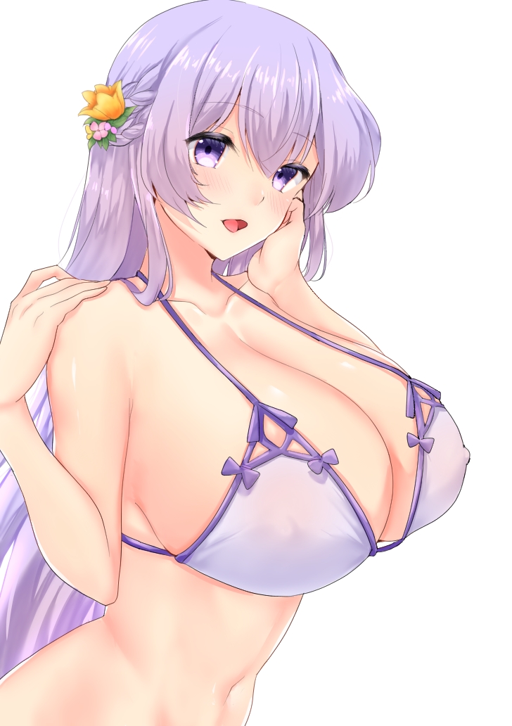 1girl, azur_lane, bikini, bow, bow_bikini, breasts, cleavage, collarbone