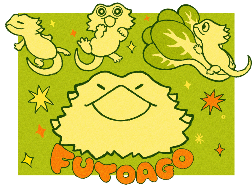 :3, animal_focus, border, closed_eyes, closed_mouth, gorugon01, green_background, green_theme