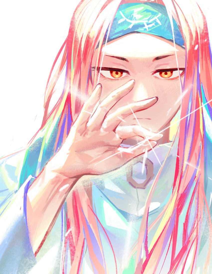 1boy, absurdres, blue_headband, closed_mouth, commentary_request, enein_rundall, headband, highres