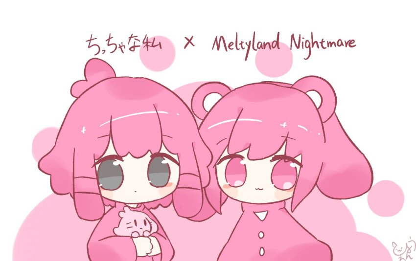 3girls, :3, animal_ears, bear_ears, black_eyes, chibi, chibi_only, chiccha_na_watashi_(synthesizer_v)