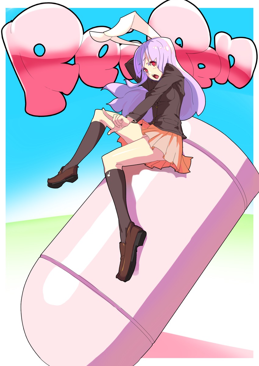 1girl, absurdres, animal_ears, blazer, bullet, rabbit_ears, female_focus, full_body