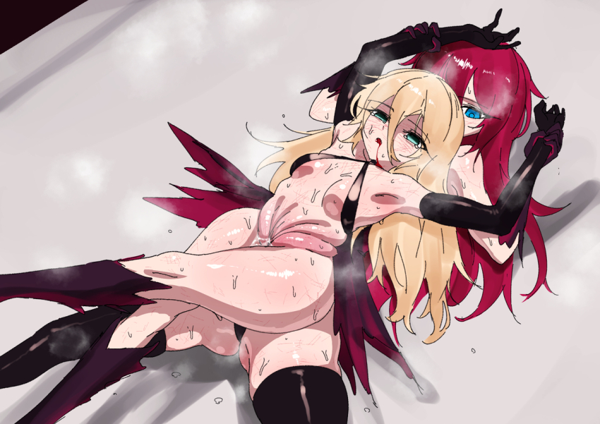 2girls, blood, bruise, catfight, injury, multiple_girls, original, potepotepotechi