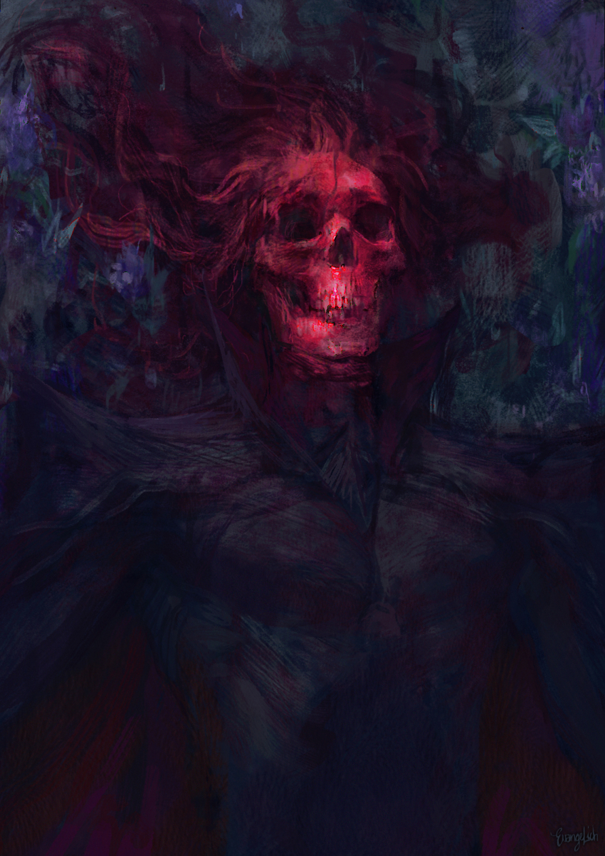 1boy, artist_name, black_cape, black_shirt, cape, closed_mouth, commentary, english_commentary