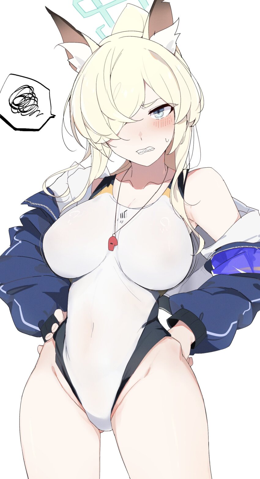 1girl, absurdres, animal_ear_fluff, animal_ears, blonde_hair, blue_archive, blue_eyes, blue_halo