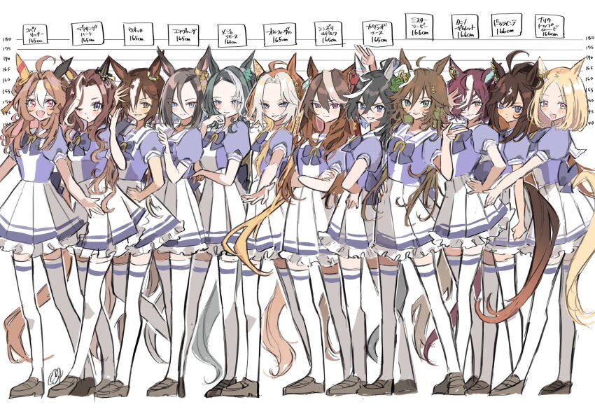 6+girls, ahoge, air_groove_(umamusume), animal_ears, breasts, commentary_request, copano_rickey_(umamusume), daring_heart_(umamusume)