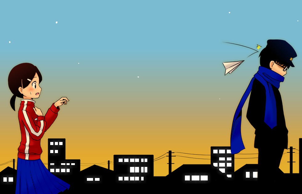 1boy, 1girl, bad_id, bad_pixiv_id, bemani, black_hair, city, glasses