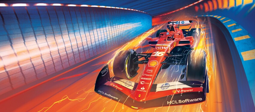 1boy, amazon_(company), car, charles_leclerc, commentary, driving, electricity, english_commentary, ferrari, ferrari_sf-24, formula_one, formula_racer, gloves, helmet, highres, jacopo_schiavo, logo, monaco_(city), motion_blur, motor_vehicle, official_art, pirelli, promotional_art, race_vehicle, racecar, real_life, red_gloves, red_helmet, shell_(company), solo, spoiler_(automobile), sponsor, tunnel, vehicle_focus