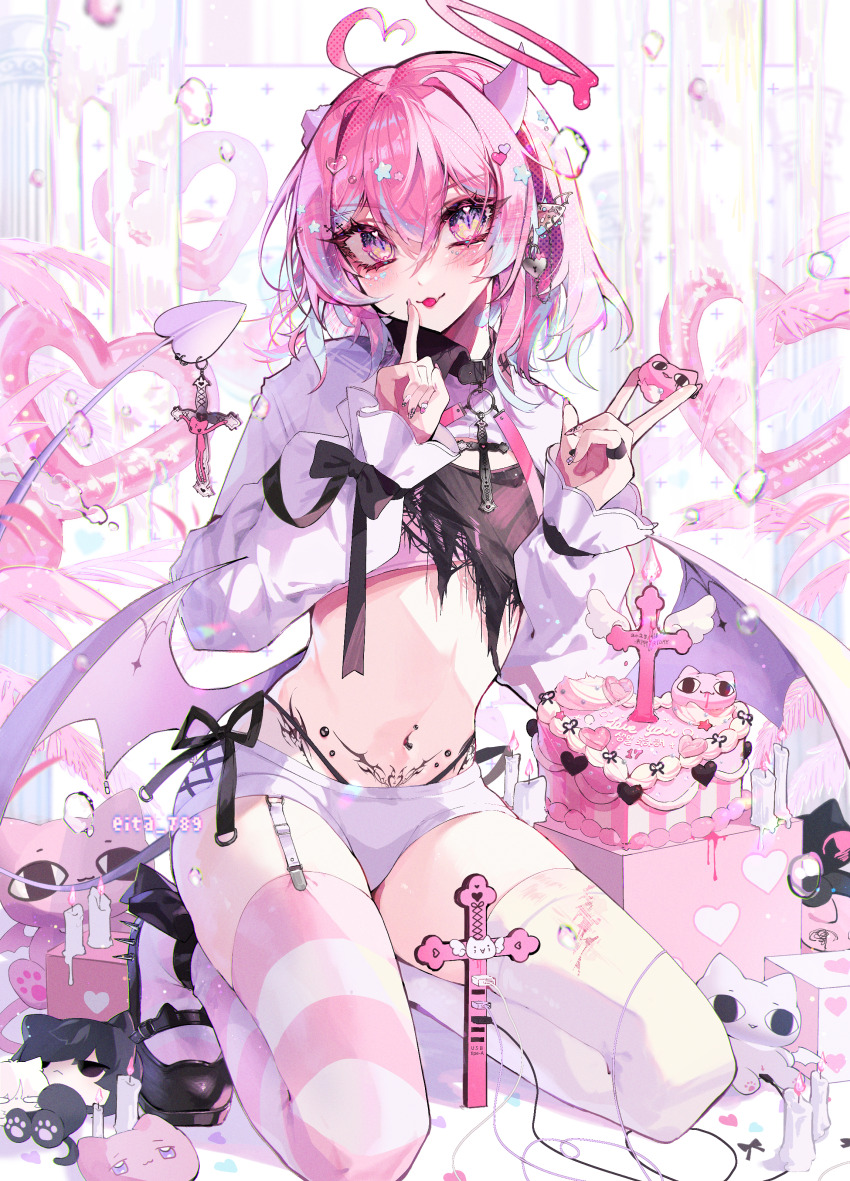 1boy, absurdres, aegyo_sal, ahoge, asymmetrical_legwear, bandaid, bandaid_on_hand, bandaid_on_neck