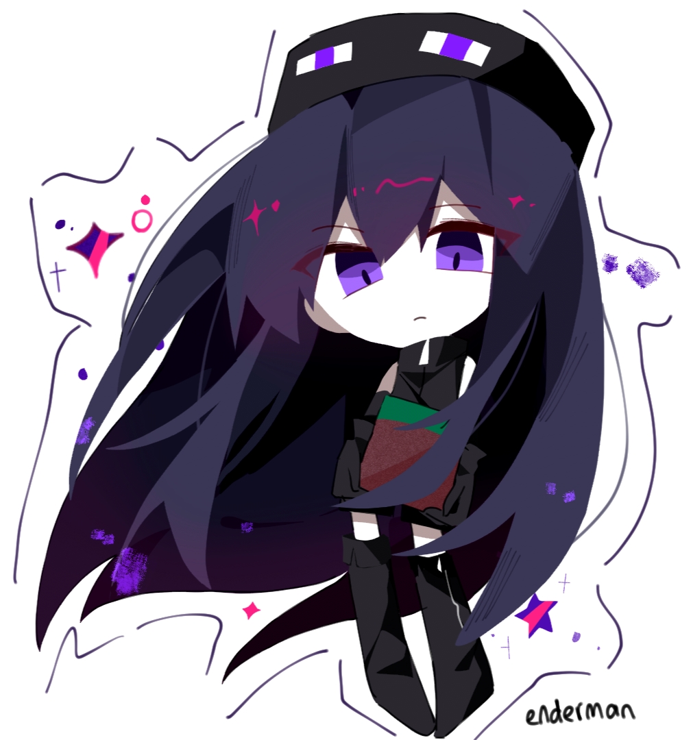 1girl, black_boots, black_dress, black_gloves, block_(minecraft), boots, chibi, closed_mouth