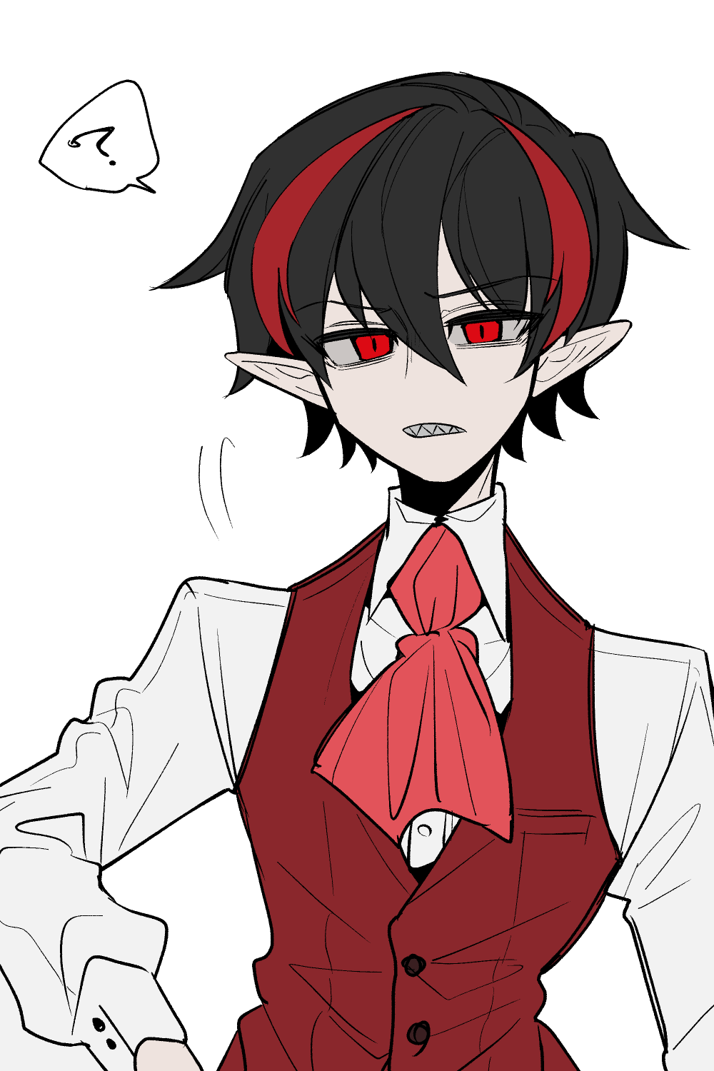 1boy, 69_ronku, ascot, bad_id, bad_pixiv_id, black_hair, collared_shirt, highres