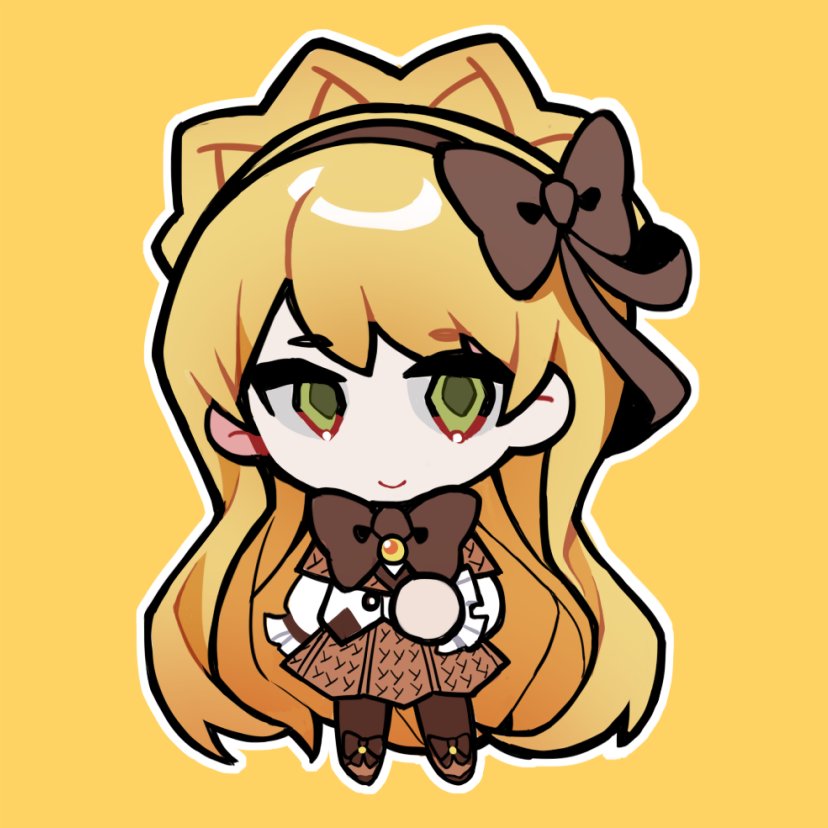 1005nemui, 1girl, blonde_hair, bow, braid, brown_bow, brown_capelet, brown_hairband
