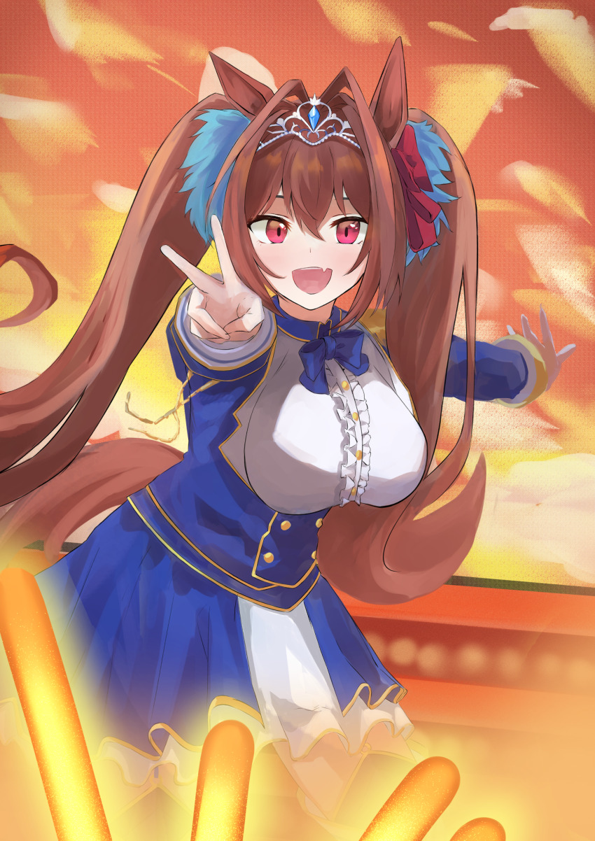 1girl, animal_ears, black_bow, black_bowtie, black_rabbit_77, blue_jacket, blush, bow