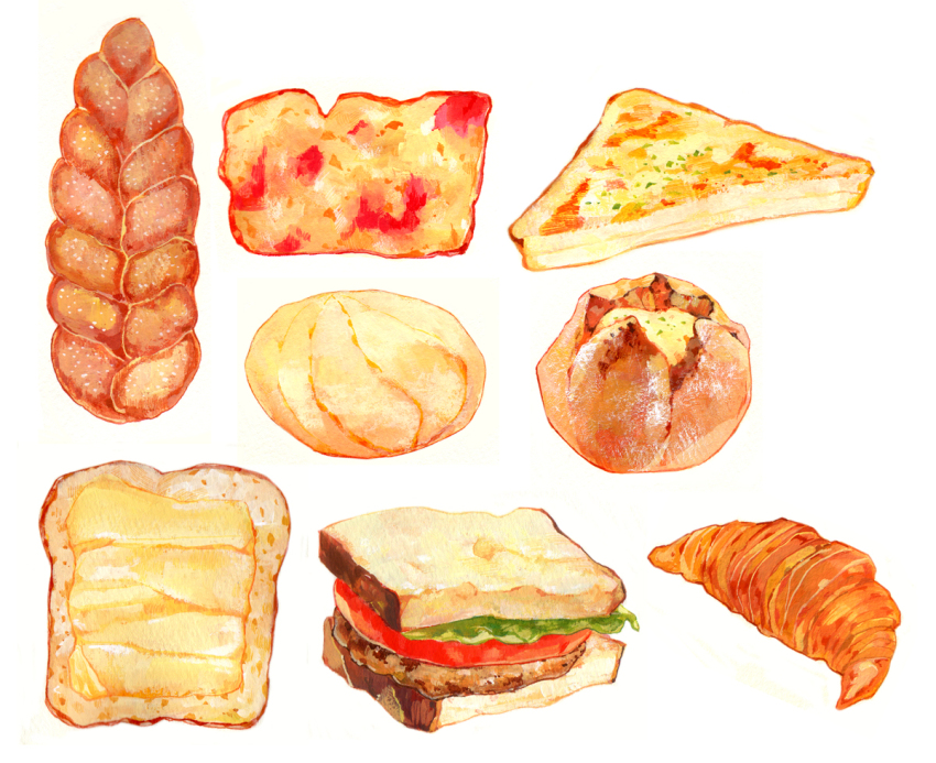 bread, bread_slice, croissant, food, food_focus, lettuce, meat, nasie