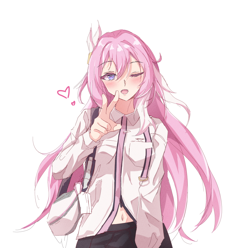 1girl, absurdres, black_skirt, breasts, elysia_(herrscher_of_human:_ego)_(honkai_impact), elysia_(honkai_impact), elysia_(impression:_ego)_(honkai_impact), gude_(gudechang)