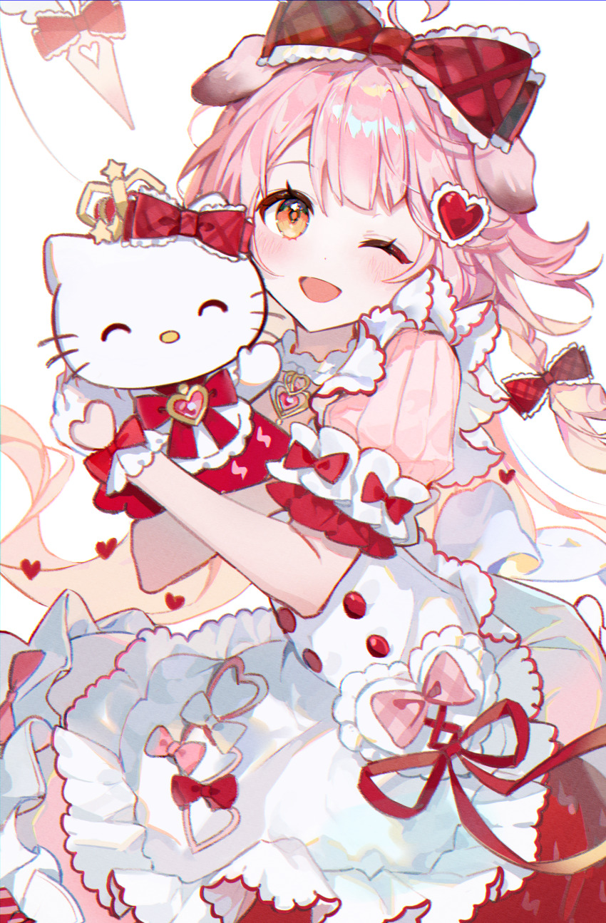 1girl, ^_^, absurdres, accurate_lolita_coord, animal_ears, arknights, blush, bow