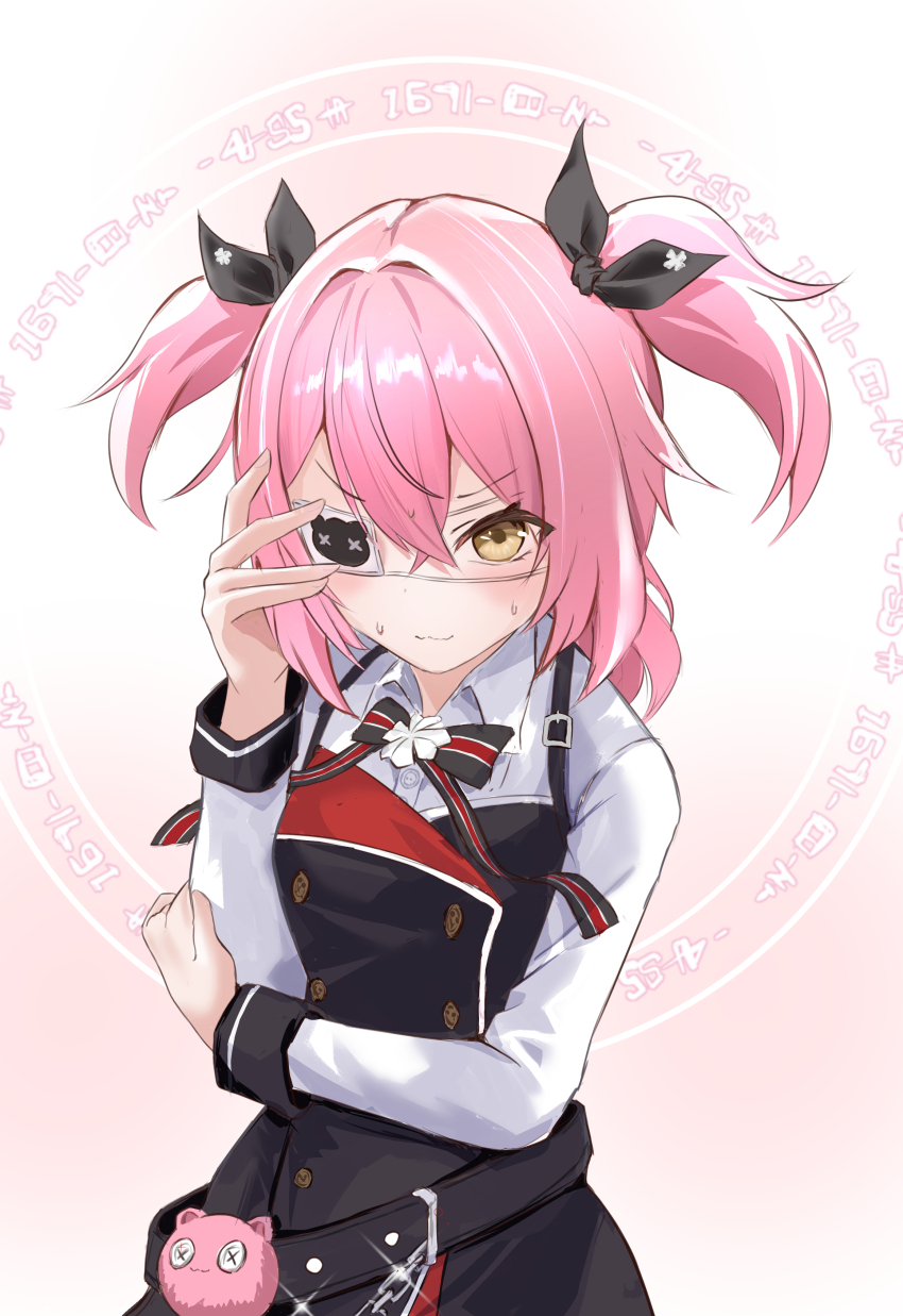 1girl, :3, absurdres, arm_under_breasts, azur_lane, belt, black_belt, black_corset