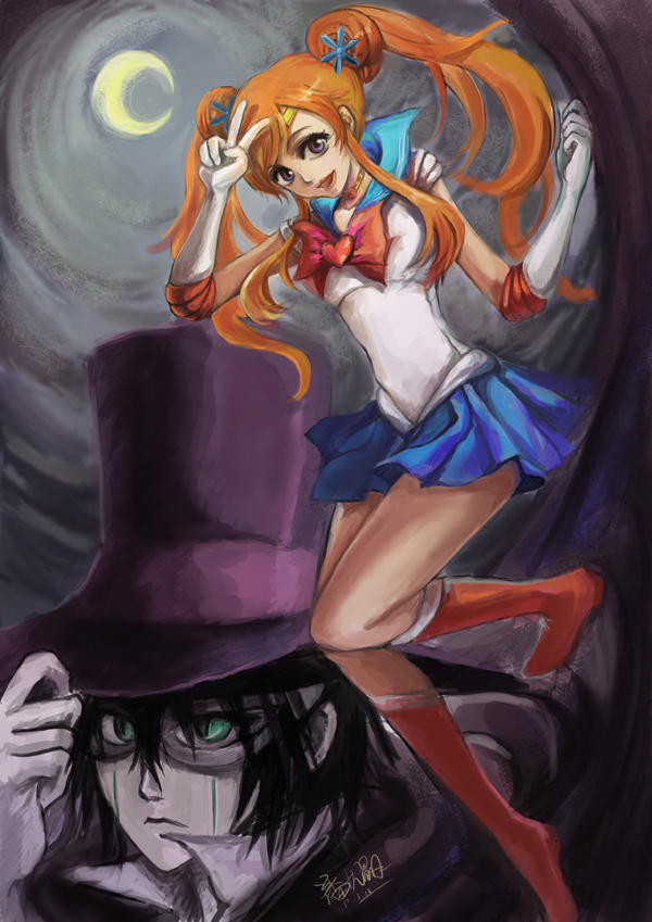 arrancar, bishoujo_senshi_sailor_moon, bleach, boots, chiba_mamoru, cosplay, crossover, inoue_orihime