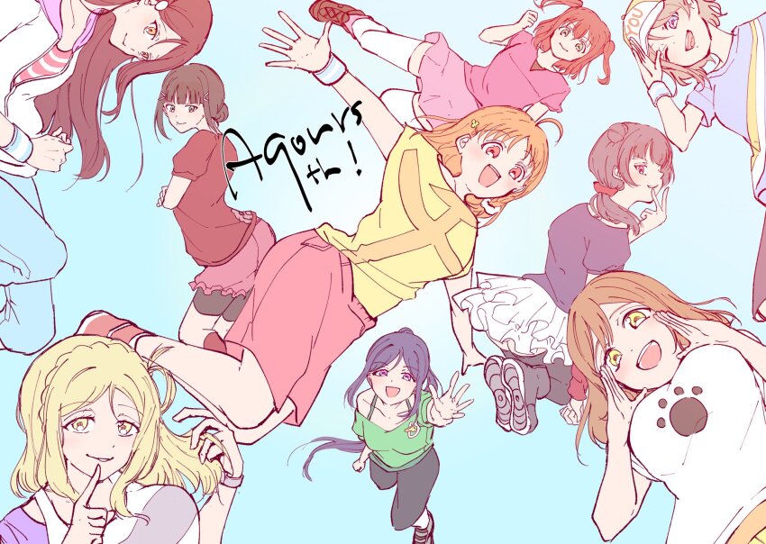 ass, blush, highres, kiko_ycr, kunikida_hanamaru, kurosawa_dia, kurosawa_ruby, love_live!