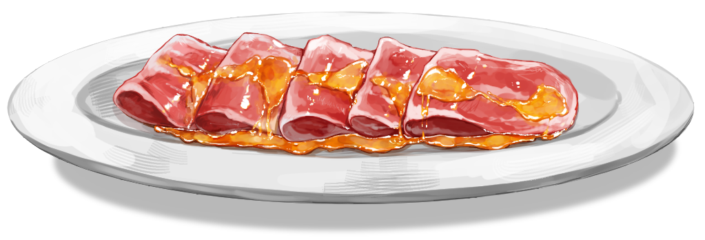 commentary_request, food, food_focus, ham, honey, kurogane_syu, meat, no_humans
