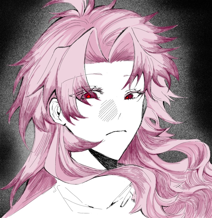 1boy, absurdres, black_background, chinese_commentary, closed_mouth, colored_eyelashes, commentary_request, eyes_visible_through_hair