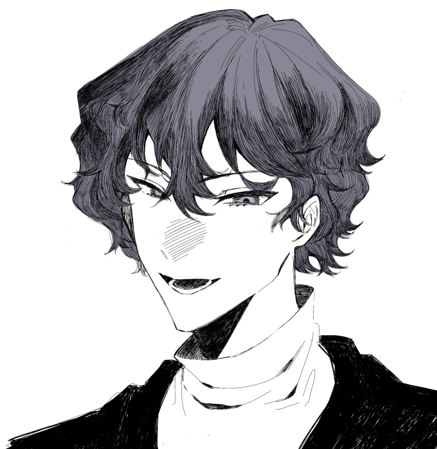 1boy, absurdres, black_hair, chinese_commentary, commentary_request, grey_eyes, hair_between_eyes, high_collar